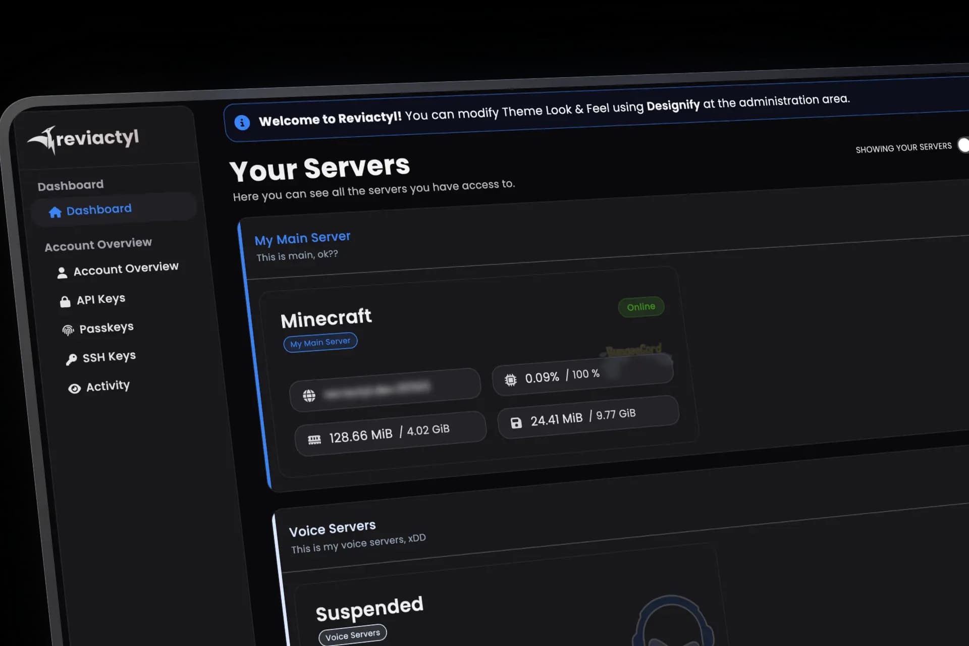 User Dashboard Overview
