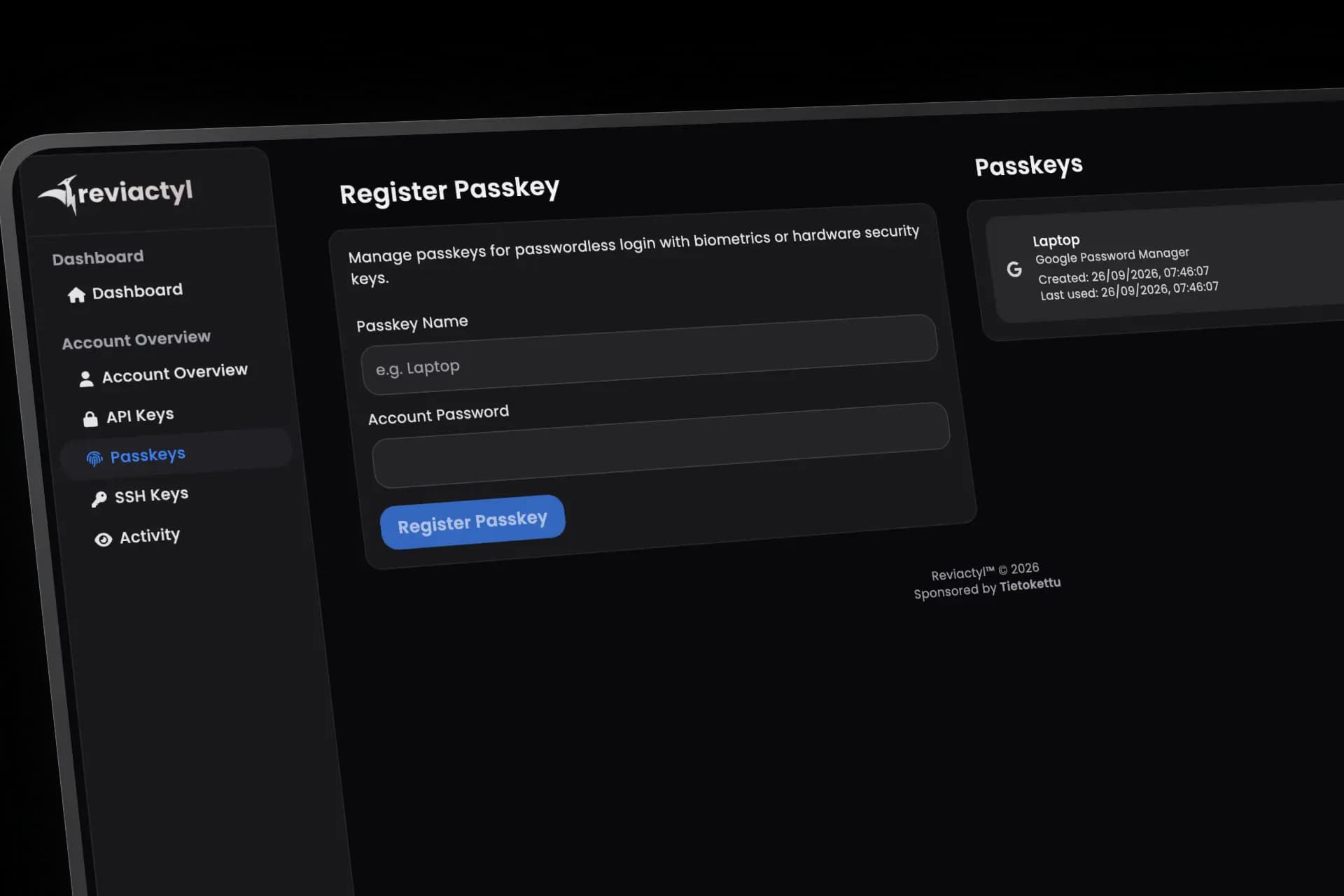 User Passkeys